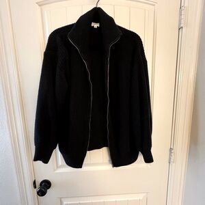 NWOT Le Lis Black Zip-Up Cardigan / Sweater, size S